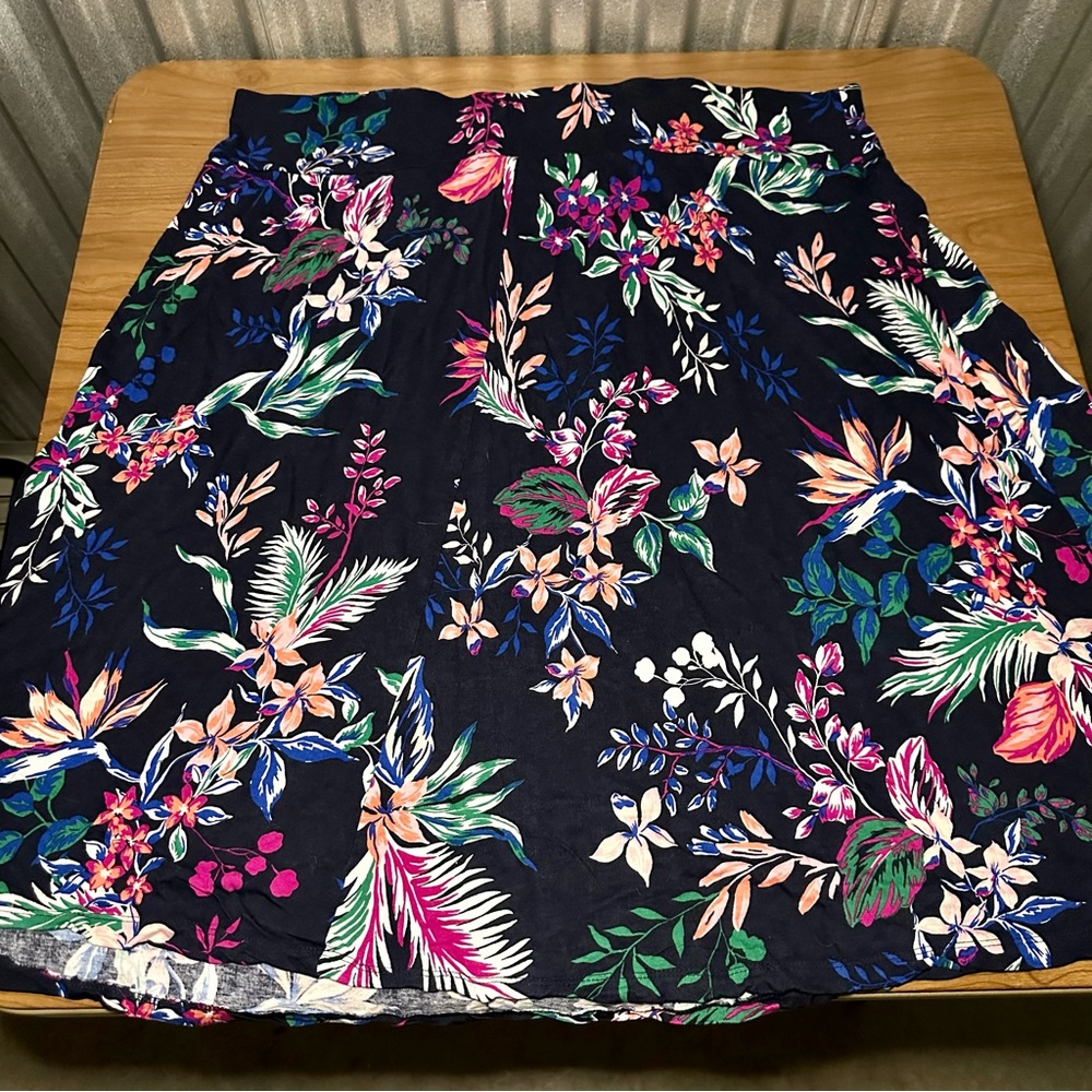 Joe Fresh Tropical Floral A-Line Midi Skirt size 3x